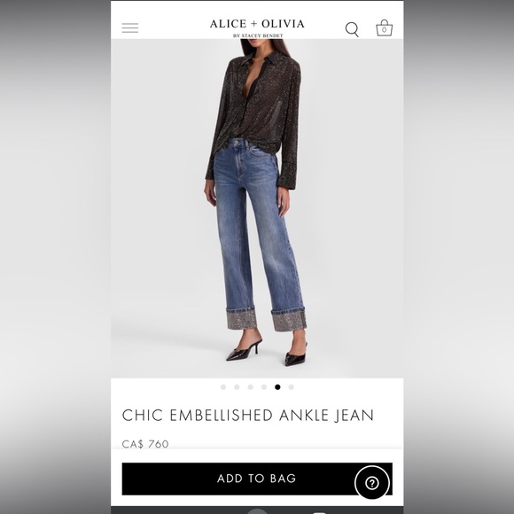 Alice + Olivia Denim - alice + olivia CHIC EMBELLISHED ANKLE JEAN
